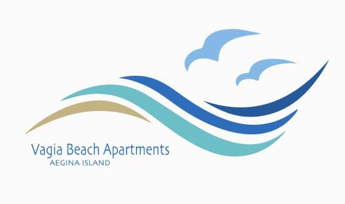 a wave of the ocean with two seagulls on a white background illustration at Vagia Beach Apartments, Aegina Island in Vaia