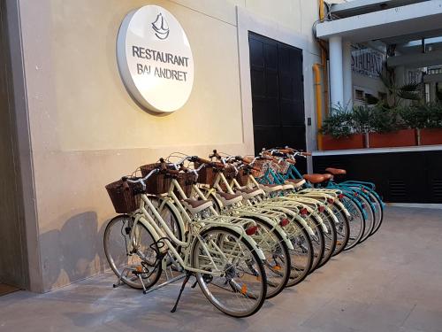 bikes parked in front of a building at Hotel Boutique Balandret in Valencia