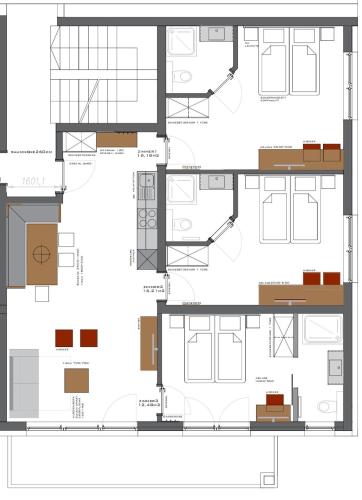 a floor plan of a house at Ferienwohnungen Marmot in Kappl