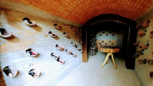 a group of people in a fake castle at Pousada dos Esquilos in Campos do Jordão