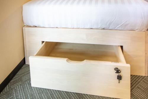 a bunk bed with a drawer under it at Kuretake Inn Gotemba Inter Gold Cabin in Gotemba