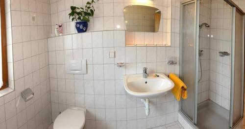Kúpeľňa v ubytovaní Ferienwohnungen Taxacher