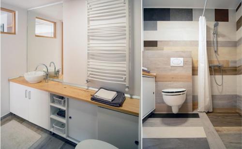 a bathroom with a sink and a toilet at Alt Apartament in Sibiu