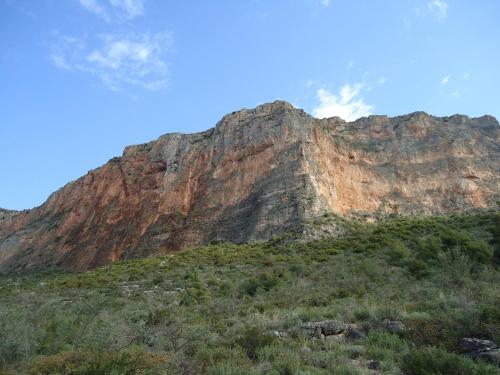 a rocky mountain with a blue sky in the background at Leonidio Climb2red home in Leonidion