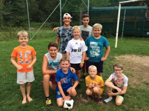 a group of boys posing for a picture on a soccer team at Pension Haus Rohrmoser in Annaberg im Lammertal