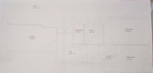 a drawing of a floor plan of a room at Cabañaquinta Senderista in Aller