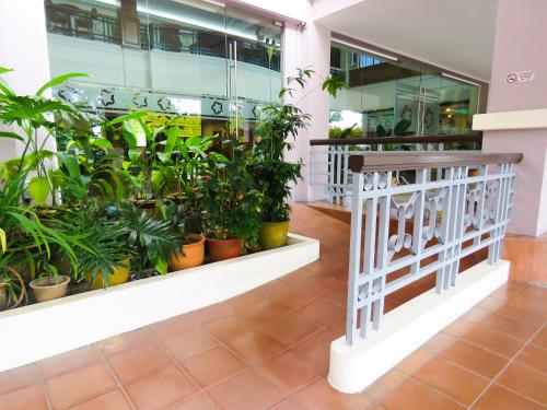 a room filled with lots of plants in a building at StarLodge in Kampong Jerudong