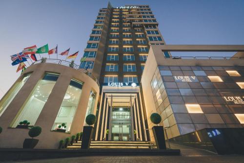a view of the trump international hotel and casino at Louis V Hotel Beirut in Beirut