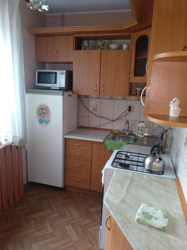 
A kitchen or kitchenette at Apartment on Hotkevycha 83
