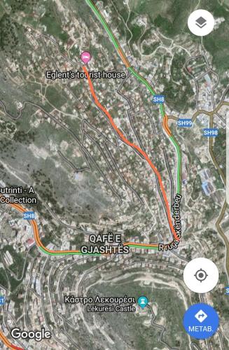 a map of the freeway in korea at Eglent's tourist house in Sarandë