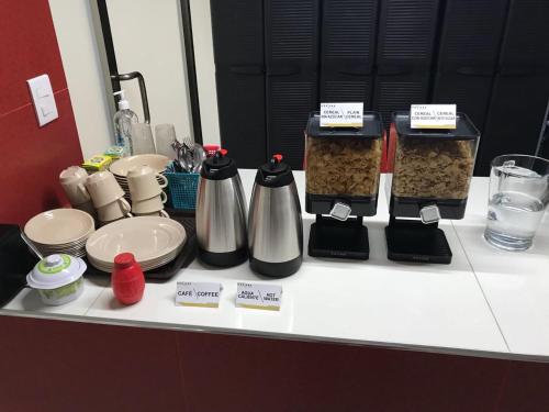 Hotel Parque Marimbaにあるコーヒーまたはお茶