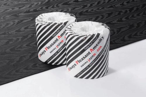 two rolls of black and white striped wrapping paper at APA Hotel Sagaeki Minamiguchi in Saga