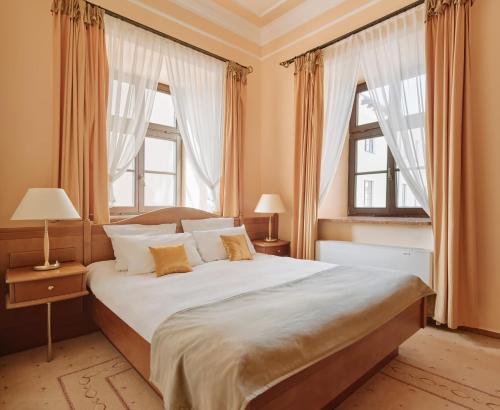 Katil atau katil-katil dalam bilik di Hotel Zamojski