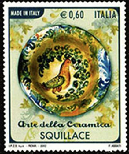 a stamp with a picture of a plate with a bird at Borgo Medievale Squillace in Squillace