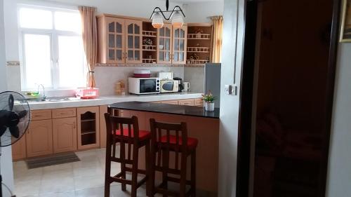 Kuchyň nebo kuchyňský kout v ubytování Trochetia villa