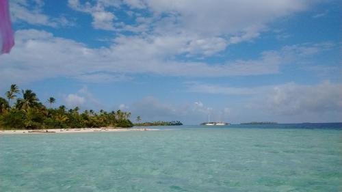 a view of a beach with trees and the ocean at Play to Live San Blas in El Porvenir