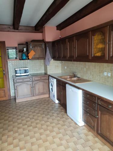 a kitchen with a sink and a dishwasher at les gites de l'océan indien in Batzendorf