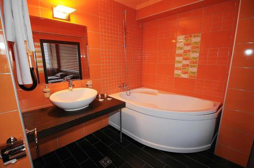 Koupelna v ubytování Hotel Leipzig