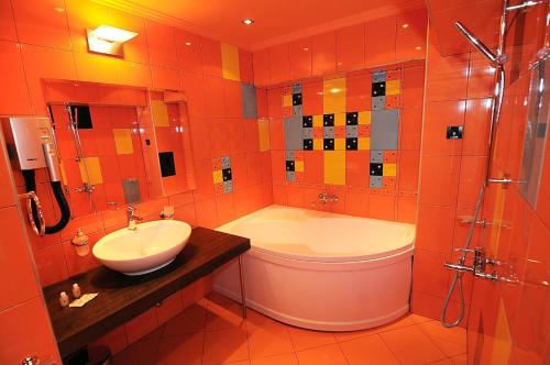 Koupelna v ubytování Hotel Leipzig