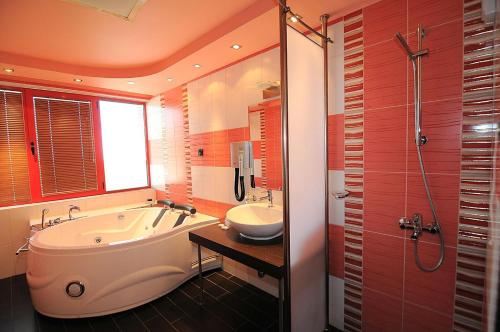 Koupelna v ubytování Hotel Leipzig