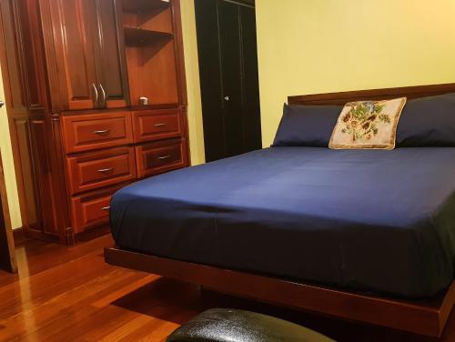 a bedroom with a bed with a pillow and a dresser at The Heart of Kingston in Kingston