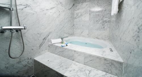Koupelna v ubytování Hotel Whistlelark Jeju