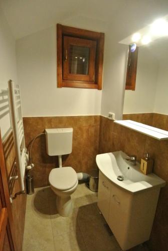 バリウグにあるChalet by the riverのトイレと洗面台付きのバスルーム