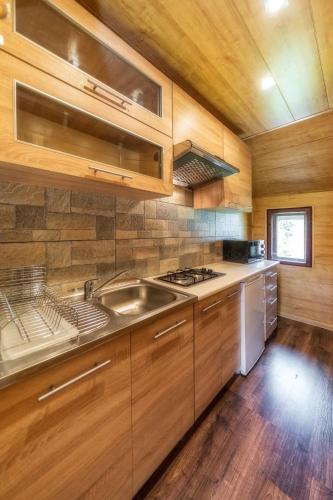 Kuchyň nebo kuchyňský kout v ubytování Apartamenty i Domki Taterka