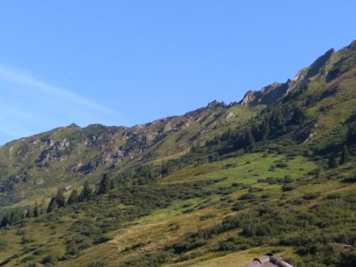 Ein allgemeiner Bergblick oder ein Berglick von der Ferienwohnung aus