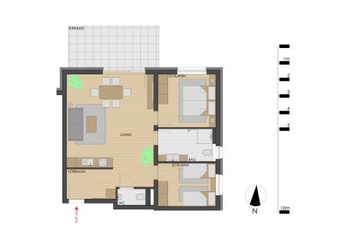 a floor plan of a house with at Echt Woods Appartements in Söll
