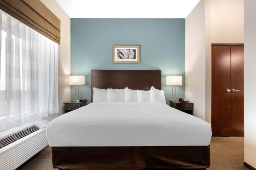 a bedroom with a large white bed with two night stands at Sleep Inn Big Spring North I-20 in Big Spring