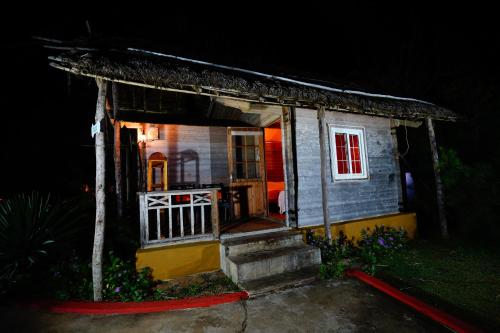 a small doll house at night at Lotus an Eco Resort Konark in Konārka