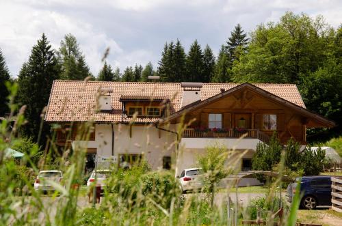 a house with cars parked in front of it at Schupferhof in Petersberg