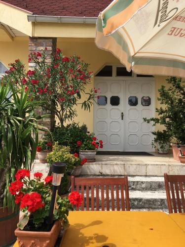 Κήπος έξω από το Eva Rooms