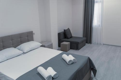 Krevet ili kreveti u jedinici u okviru objekta Avlabari Terrace Rooms