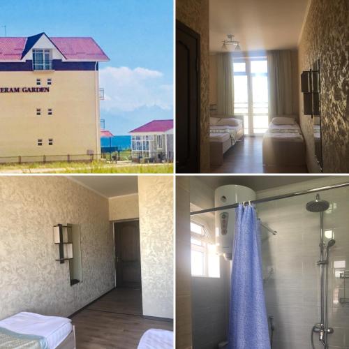 a collage of photos of a hotel room at Eram Garden Hotel in Bosteri