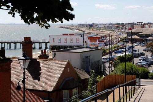 a view of a city with a harbor and a pier at Hotel Coco in Felixstowe