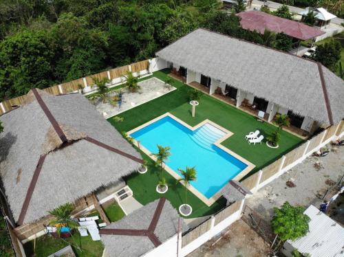an overhead view of a house with a swimming pool at HIGALA Resort in Panglao