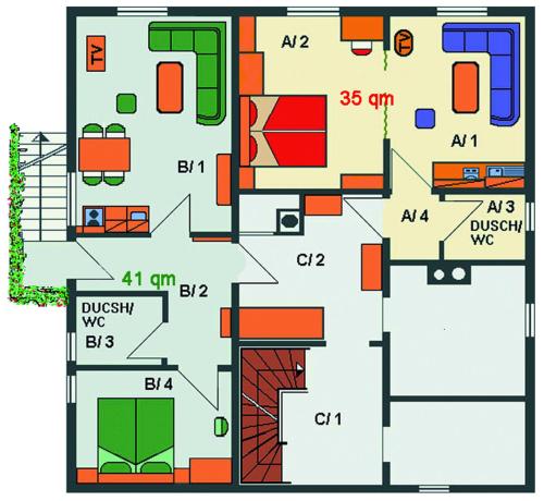 una planta de una casa con en Römerklause, en Neustadt an der Weinstraße