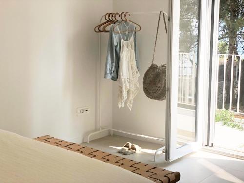 a dog laying on the floor next to a window at Luxury Family Beach Front Villa - SUNDAY BEACH HOUSE in Slatine