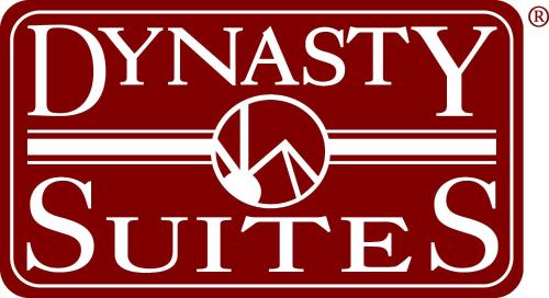 a red and white sign with the words dysasy street at Dynasty Suites Hotel in Riverside
