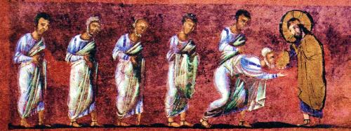 a painting of a group of people standing together at Michelangelo Home B&B in Rossano