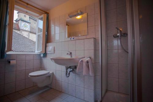 Et badeværelse på Pension Elke Rothenburg