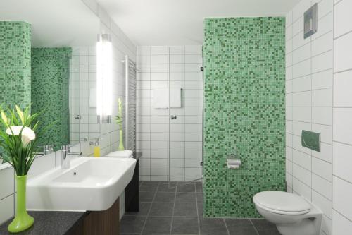 Koupelna v ubytování Hotel Global Inn