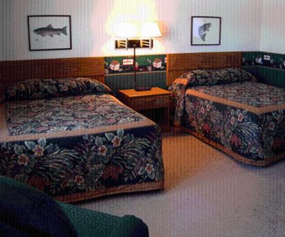 Skyline Motel tesisinde bir odada yatak veya yataklar