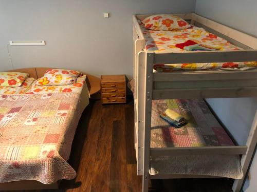 Poschodová posteľ alebo postele v izbe v ubytovaní Druspolis