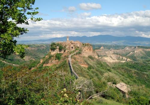 an old castle on top of a mountain at Fidanza House in Bagnoregio