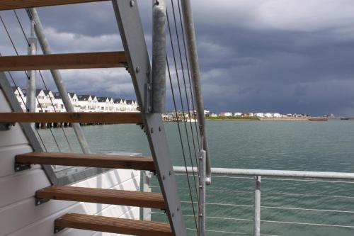 a view of the ocean from a cruise ship at Wasserhaus Yellow submarine in Olpenitz