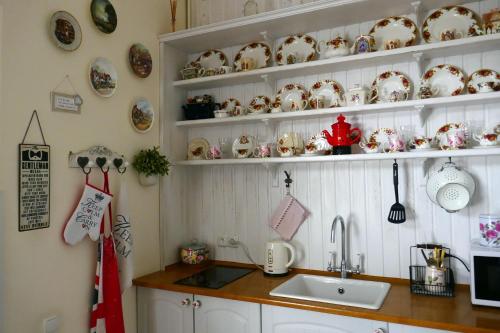 Η κουζίνα ή μικρή κουζίνα στο Romantic Apartment on Rynok square with Air-Conditioning
