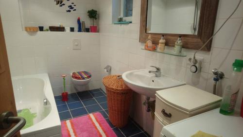 y baño con lavabo y aseo. en Haus 3 Birken en Ramberg